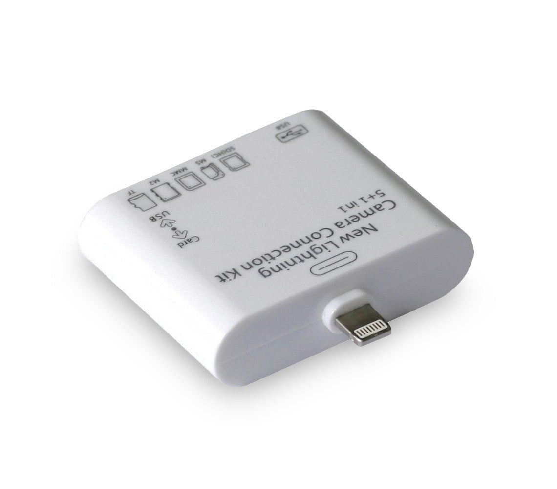 Kit connecteur 5 en 1 lecteur de cartes mémoire et USB LIGHTNING pour Smartphone