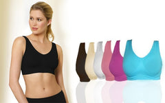 Soutien-gorge de sport femme base élastiquée sans couture en 6 couleurs
