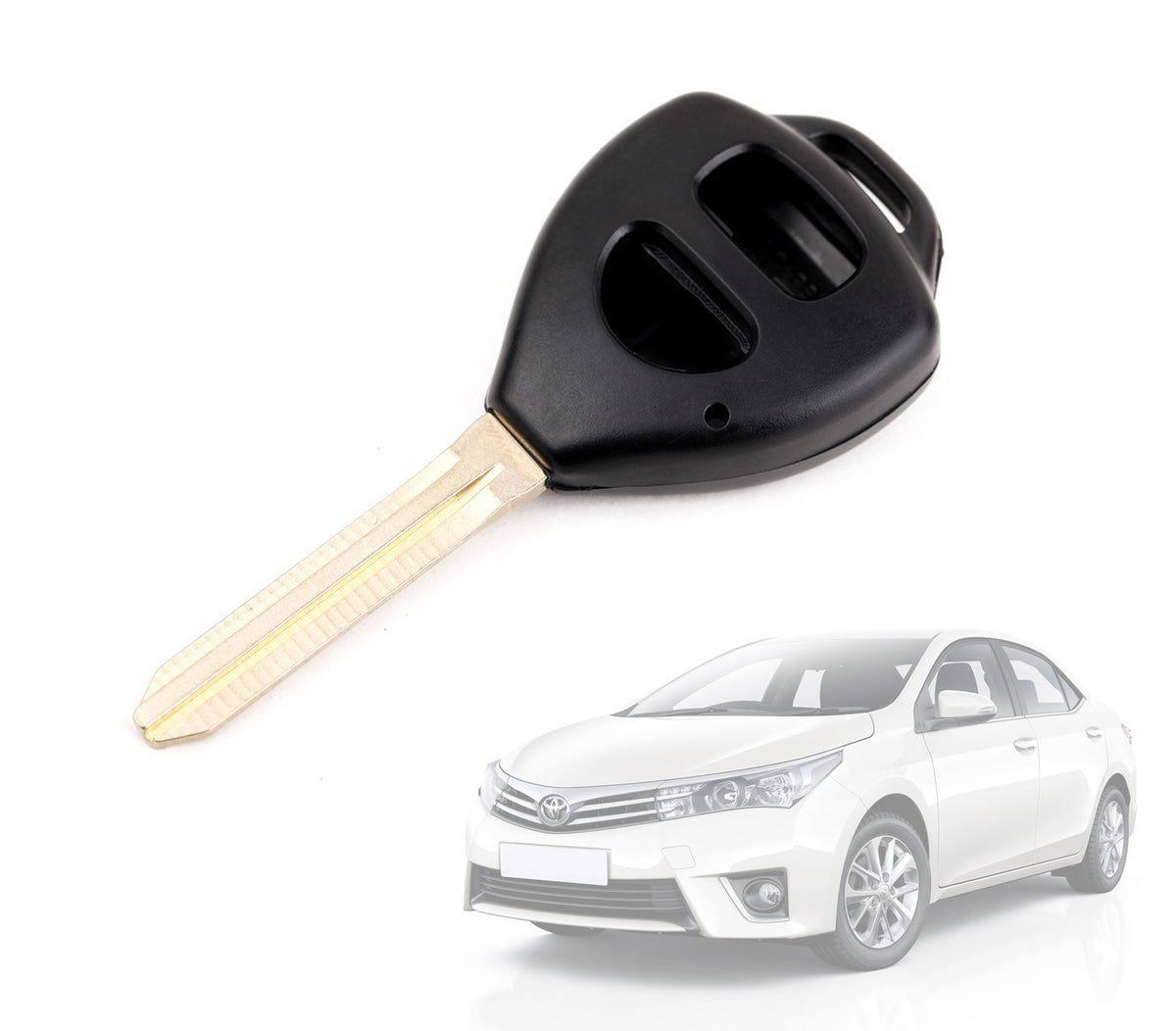 Coque de clé verrouillage télécommande 2 boutons à distance pour Toyota Corolla