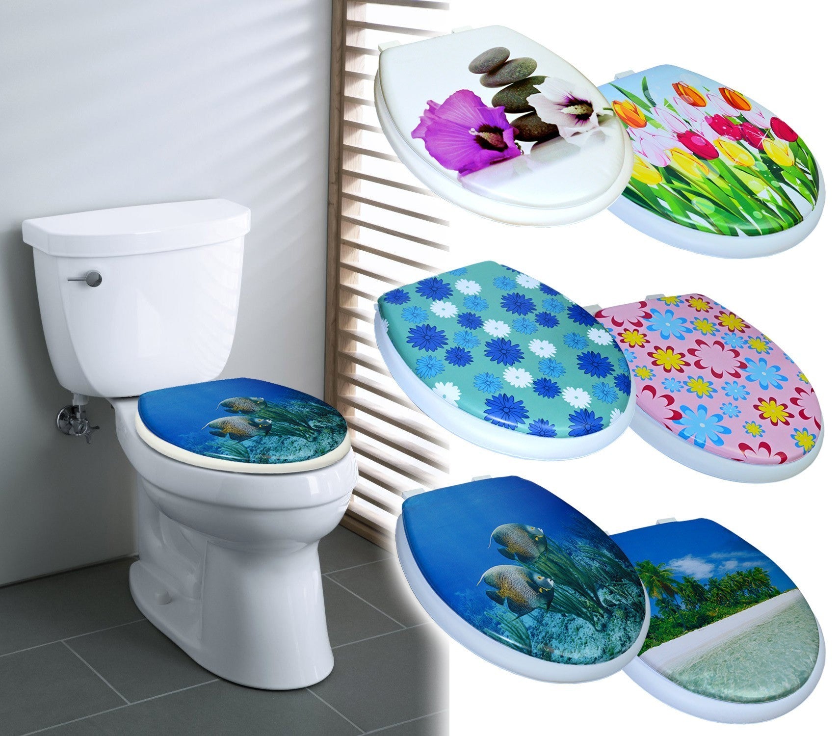 2416 Abattant pour WC universel pour la cuvette des toilettes plusieurs motifs