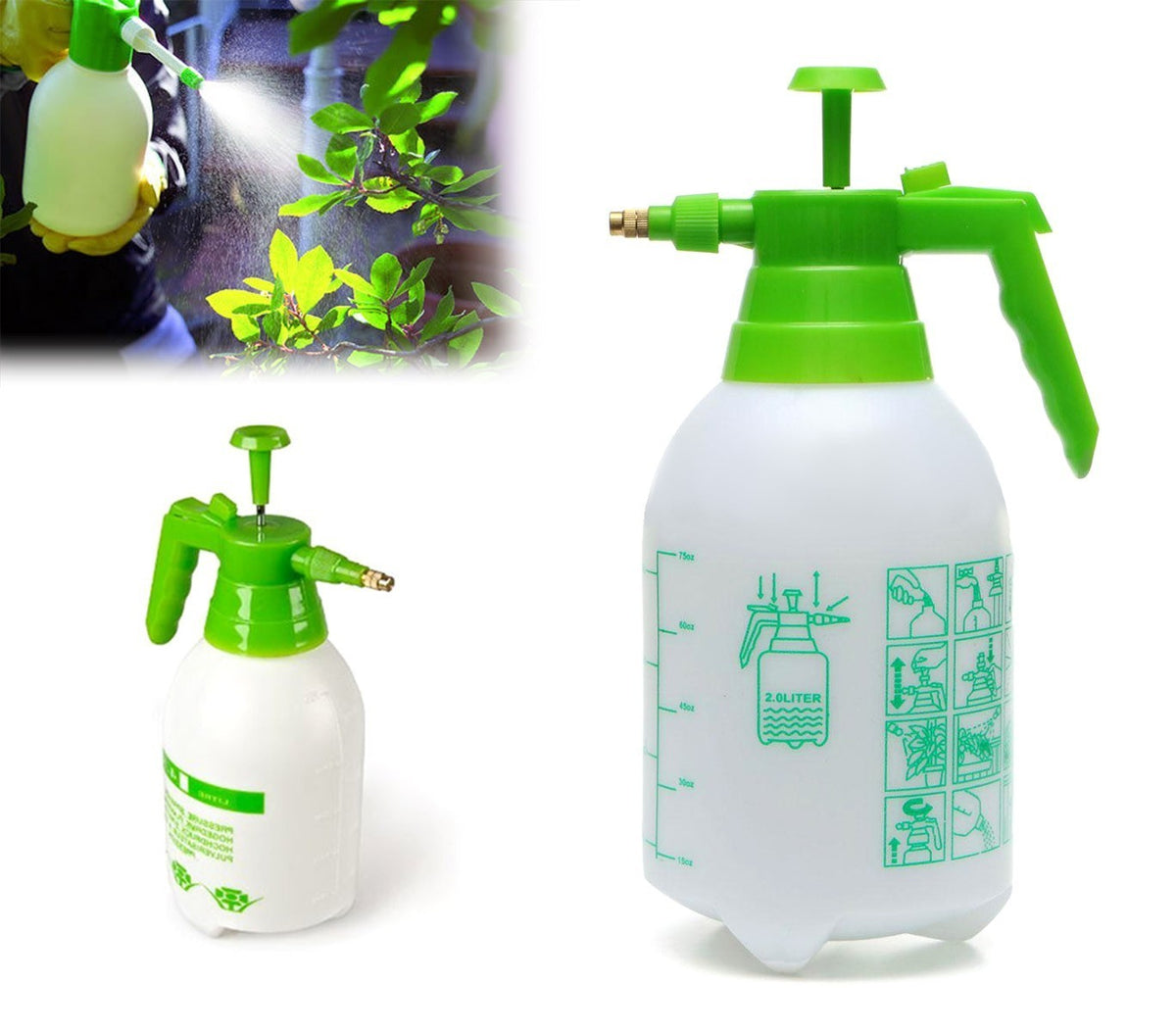 473911 Pulvérisateur atomiseur de pression 2 litres avec bec en bronze
