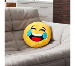 621041 Coussin décoratif émoticône motif tête qui pleure de rire 30 cm ø