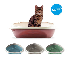 10536 Bac à litière d'angle pour chats SHUTTLE ANGOLARE 58 cm plusieurs couleurs