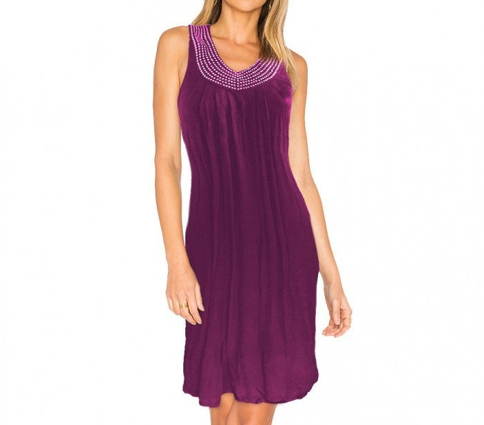 Robe femme modèle LEA avec strass au col taille unique by MWS AHEAD 