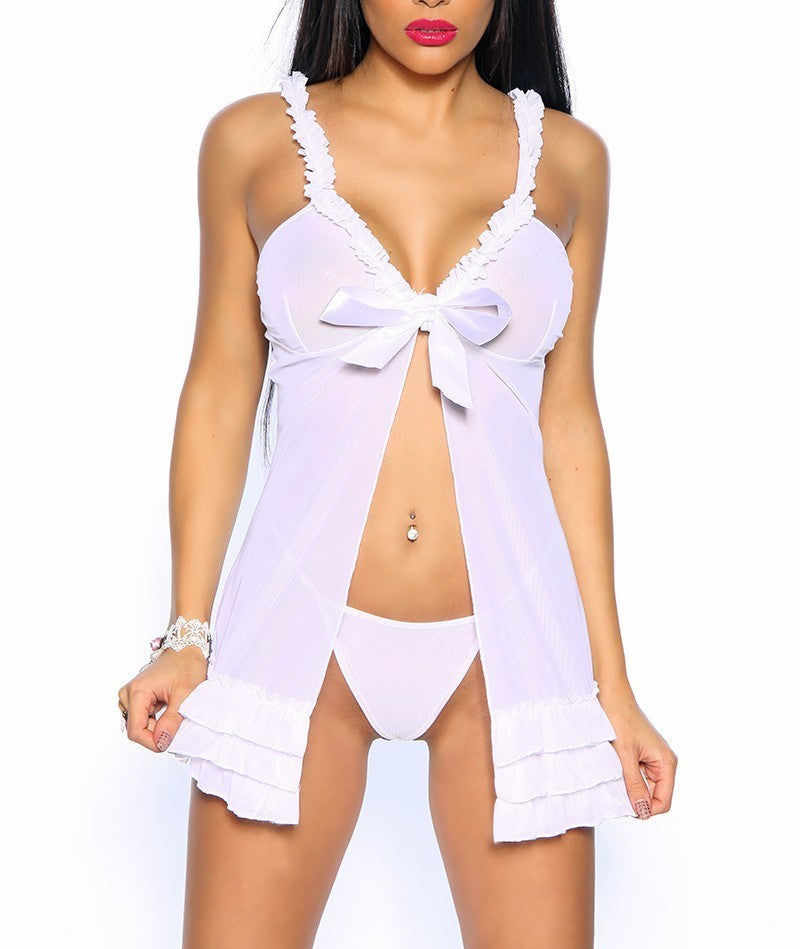 Nuisette transparente mod string ANTEA avec des sangles réglables