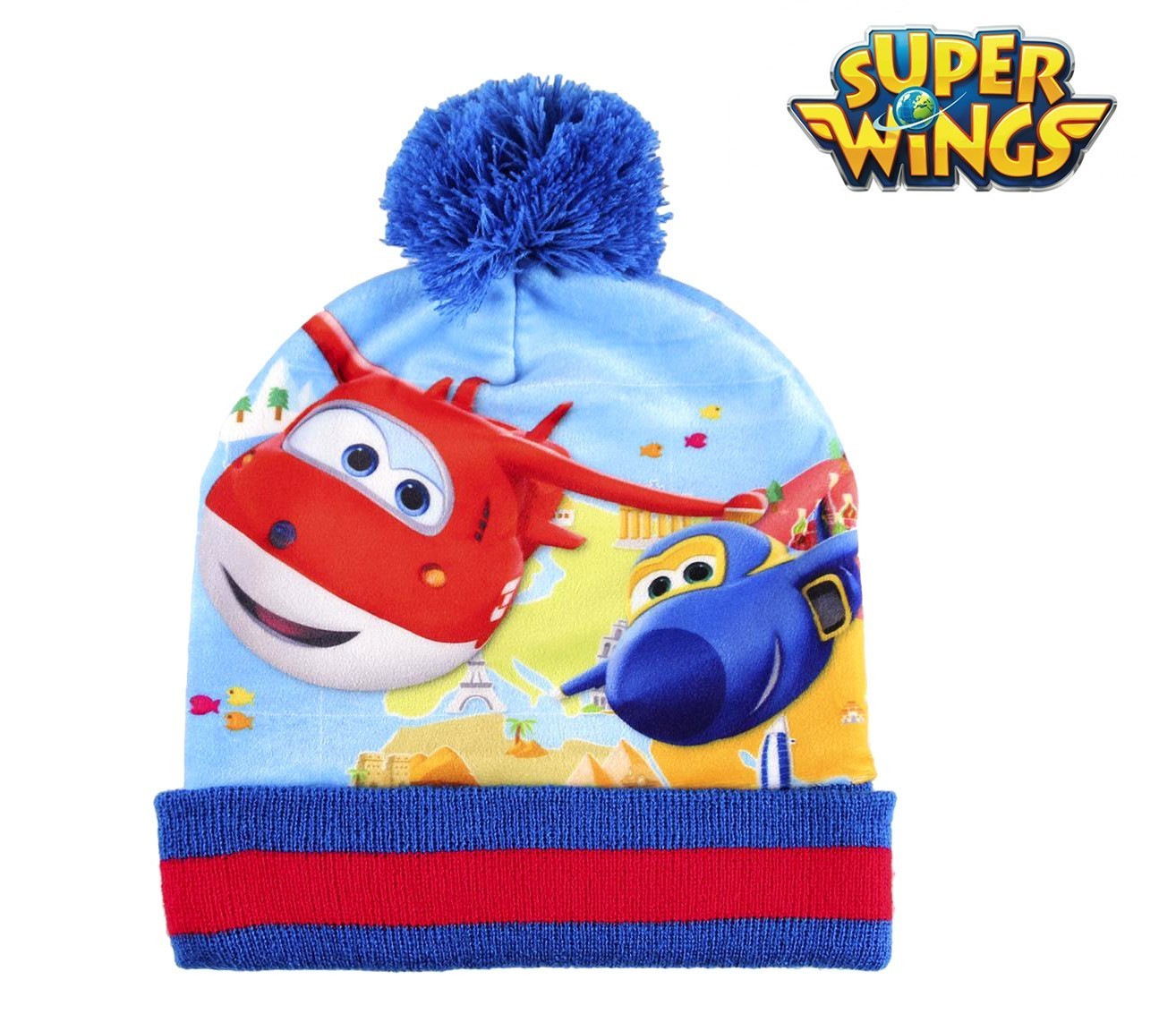 2200002443 Set d'hiver 3 pièces pour enfant SUPER WINGS écharpe bonnet et gants