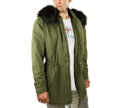 D-235 Parka kaki à capuche pour homme Z-DESIGN modèle Revange fausse fourrure
