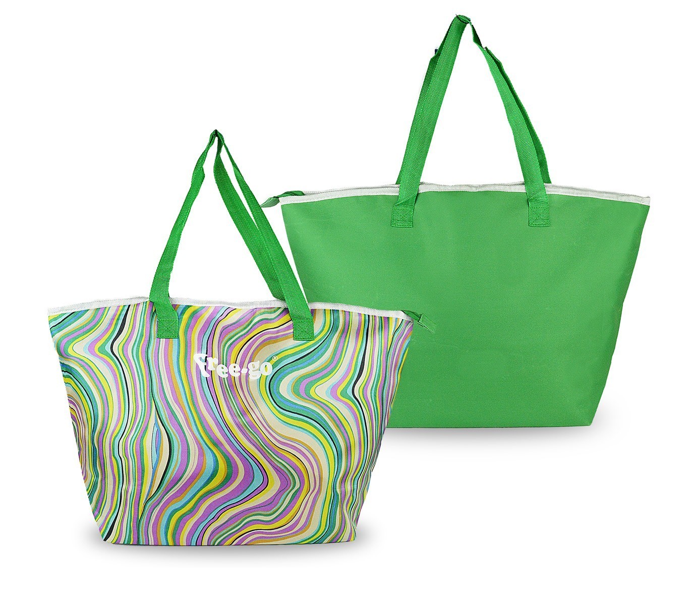 375839 Sac isotherme FREE-GO fantaisie ondes multicolore à double poignée