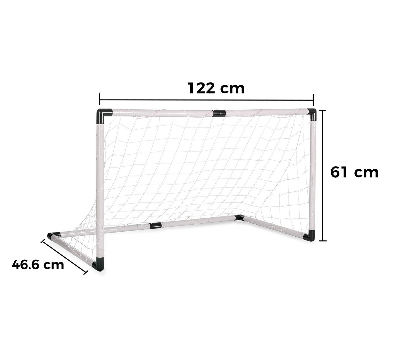 401027 But de football filet en plastique avec gonfleur et sifflet 128x66x52 cm