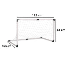 401027 But de football filet en plastique avec gonfleur et sifflet 128x66x52 cm