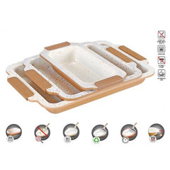 Pack de 3 moules / plats four - RL-MCC3A revêtement antiadhésif céramique