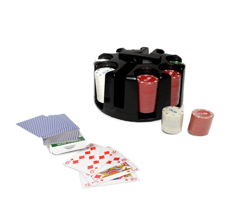 478024 Set de poker CIGIOKI avec 2 jeux de cartes 200 jetons et rangement