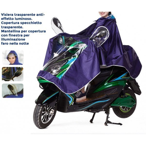 Veste imperméable pour la pluie moto et vélo unisexe avec visière réfléchissante