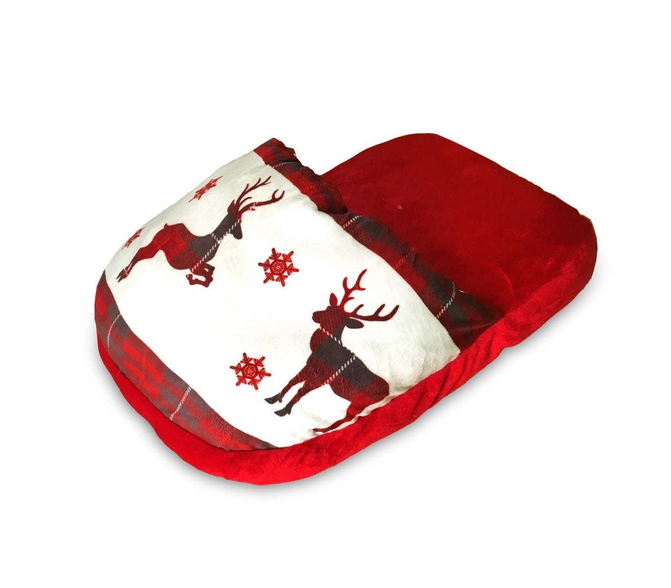 3653421 Chausson géant chauffe-pieds doux fantaisie noël 28 x 40 cm