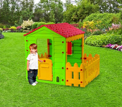 219591 Maisonnette enfant MY FARM HOUSE extérieur 127x118x146 cm avec jardinet