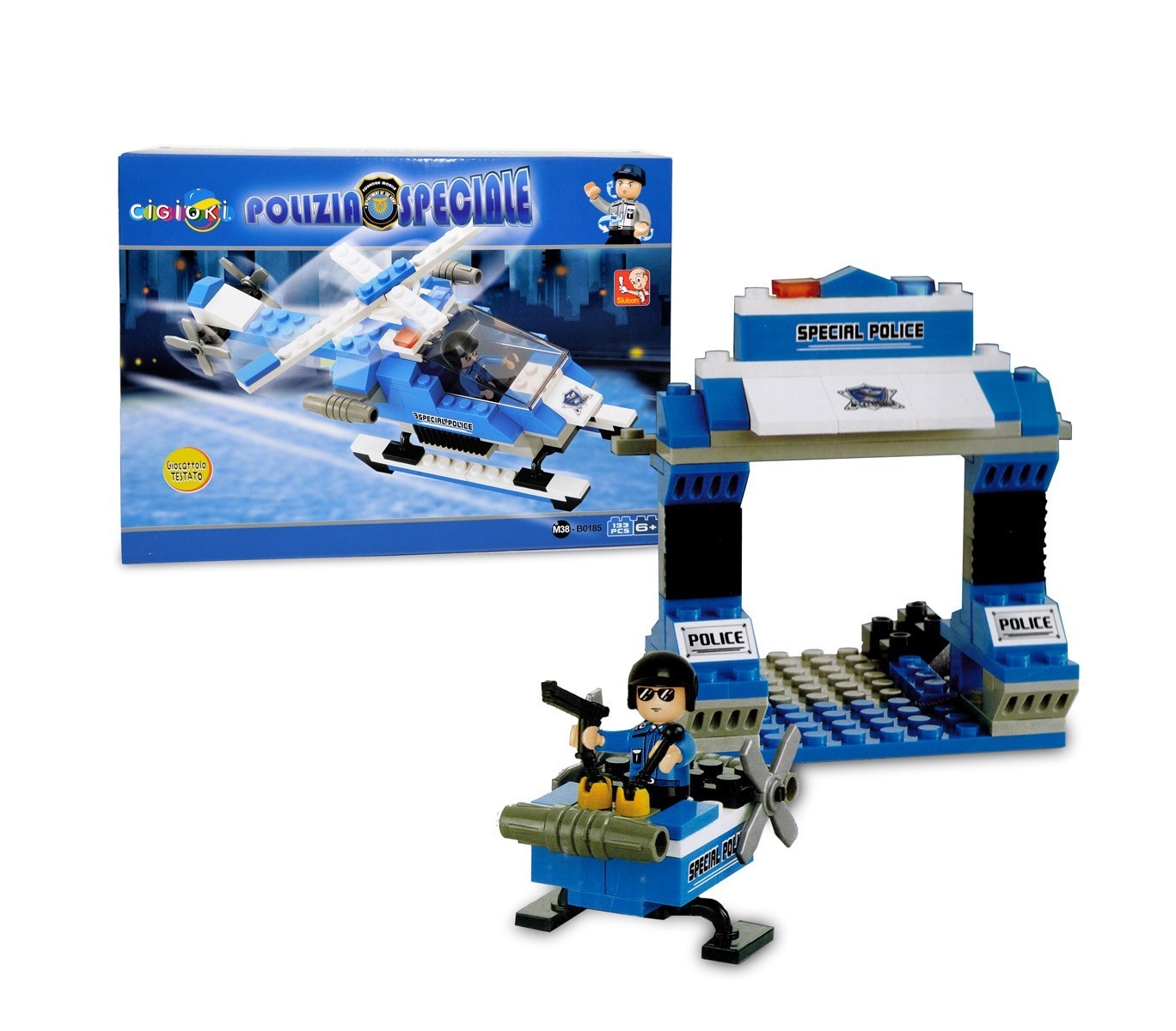 121221 Playset briques de construction POLICE SPECIAL CORPS CIGIOKI 133 pièces