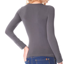 VKA25 Pack de 5 sous-pull modèle Lisa pour femme col en V effet thermique