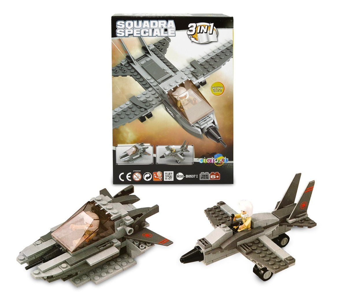 340646 Playset de briques de construction AEREO MILITARE  3 EN 1 CIGIOKI 126 pcs