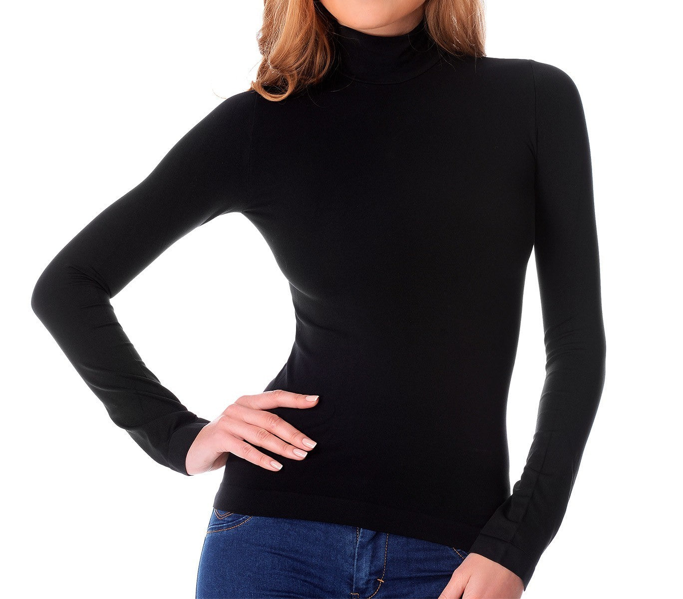 VKA21 Pack de 5 sous-pulls thermiques doublure polaire ass. Trisha col cheminée