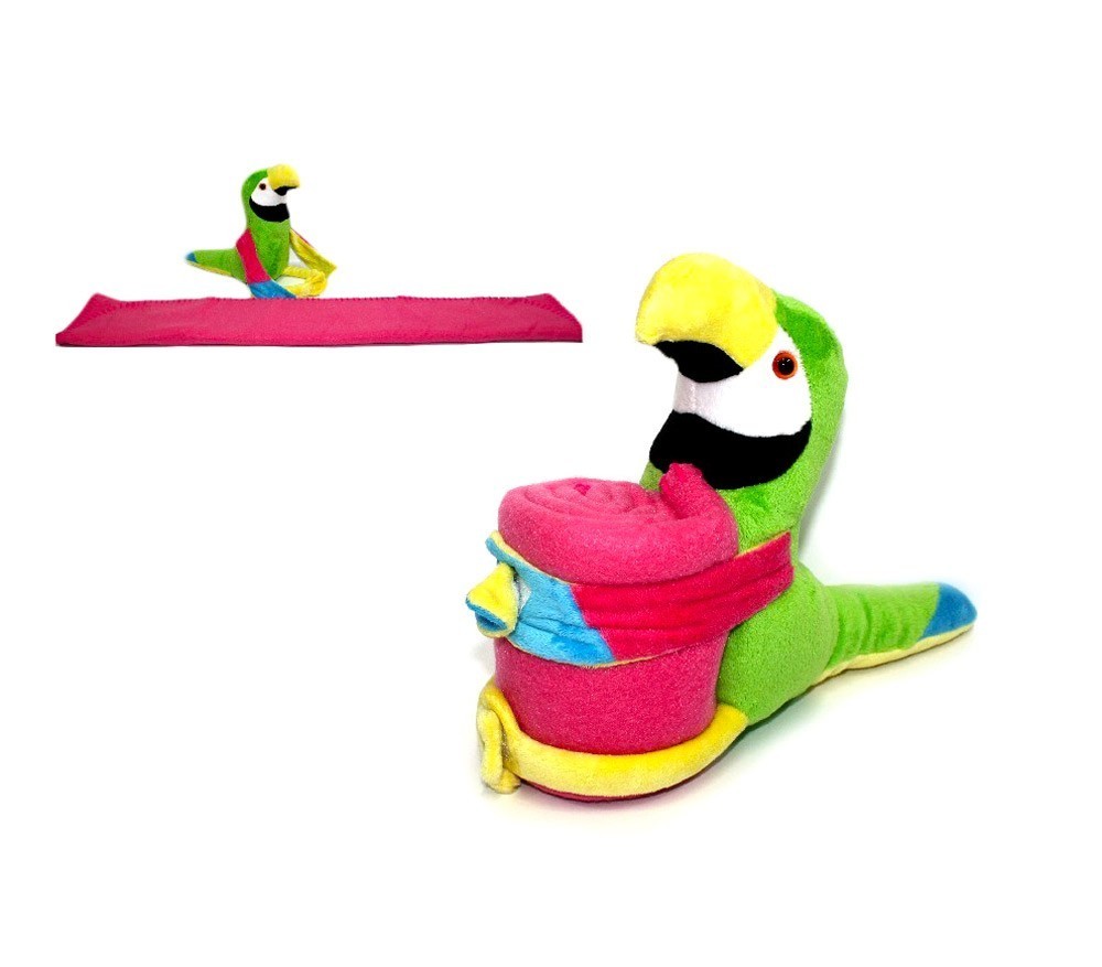 184592 Set de Perroquet en peluche et couverture polaire dollyssimi 100 x 75 cm