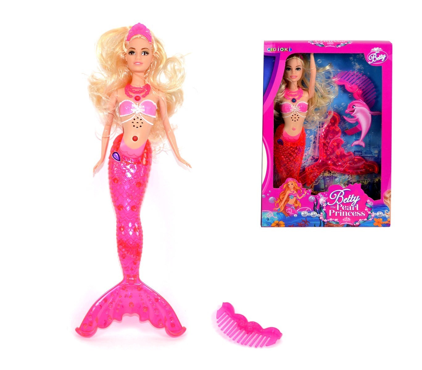 305782 Poupée Betty princesse sirène avec des accessoires en deux couleurs
