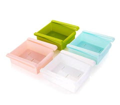 4348 Pack de 4  Tiroirs coulissant de rangement pour réfrigérateur 12x15x5,7 cm