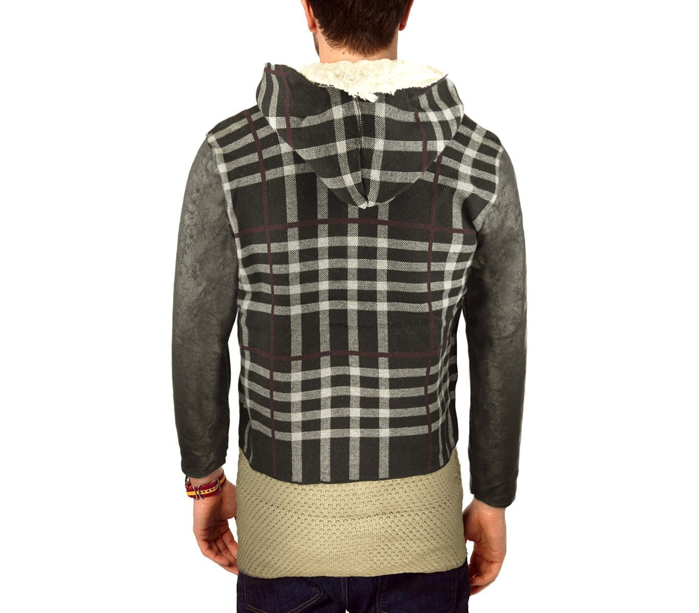 87330 Veste homme mod. BRICKS avec capuche doublée peluche et deux poches devant