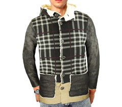 87330 Veste homme mod. BRICKS avec capuche doublée peluche et deux poches devant