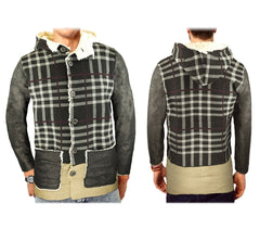 87330 Veste homme mod. BRICKS avec capuche doublée peluche et deux poches devant