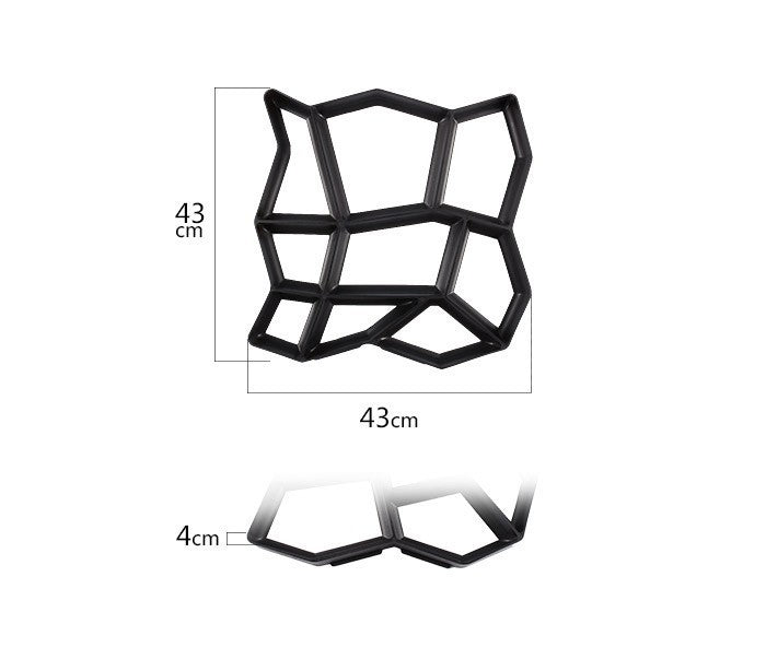 4371 Moule à pavé béton pour jardin 42,5 x 42,5 cm matrice pour béton