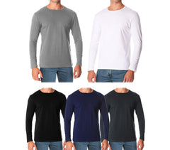 VKA26 Pack de 5 sous-pulls ORLANDO col rond pour homme slim effet thermique