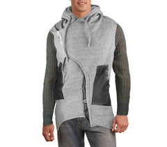 87329 Veste pour homme modèle Sedrik coupe asymétrique détails sur manches