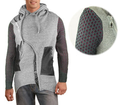 87329 Veste pour homme modèle Sedrik coupe asymétrique détails sur manches