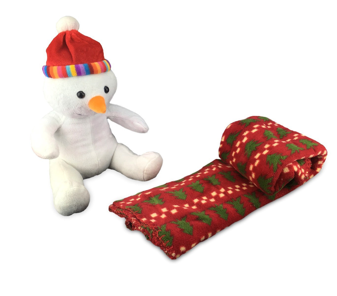 575020 Set de peluche et couverture polaire thème de Noël idée cadeau 91 x 81 cm