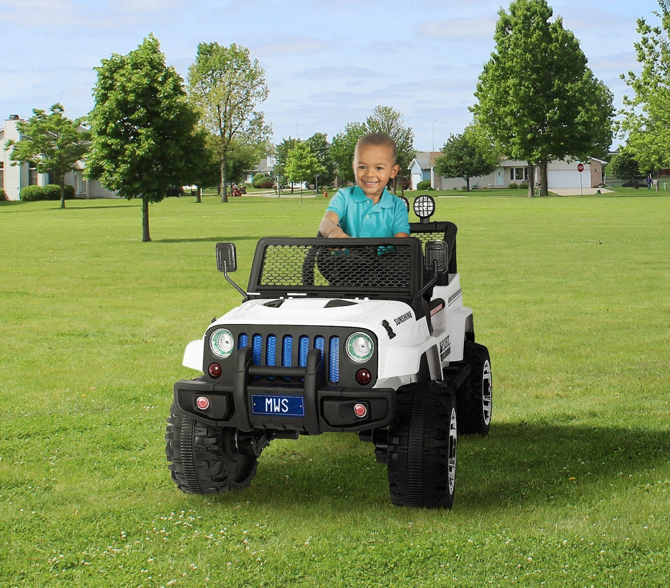 Voiture électrique LT863pour enfant JEEP SPORT 4 roues motrices siège en cuir 