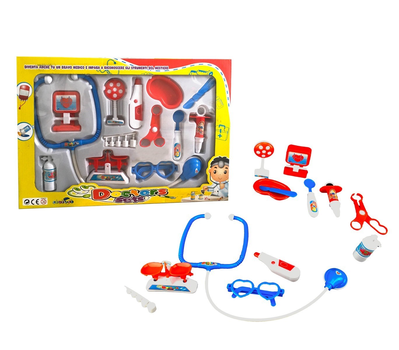 100424 Playset docteur avec 13 accessoires fantastiques jeu éducatif 