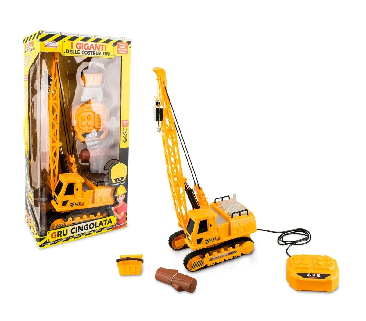 102393 Grue sur chenilles filoguidée I giganti delle costruzioni avec mouvements