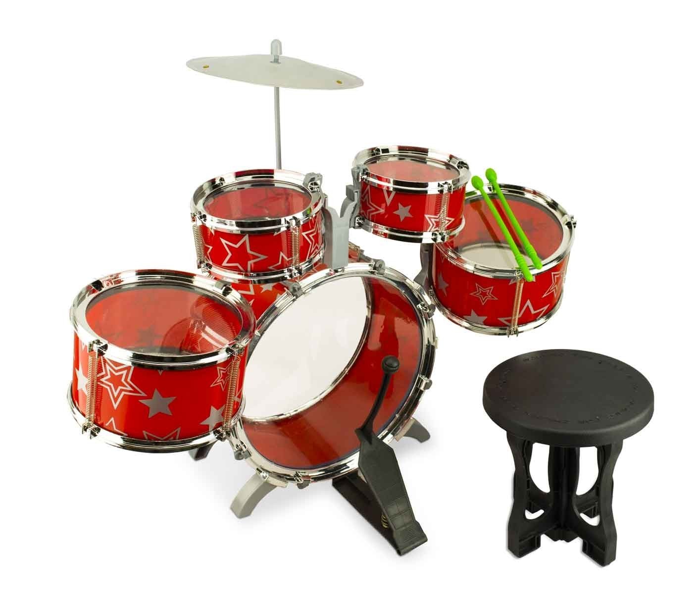 100671 Batterie de jouet GRAN RITMO 6 éléments avec tabouret et baguettes