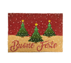 119934 Paillasson noël BUONE FESTE en fibre de coco antidérapant 50 x 70 cm
