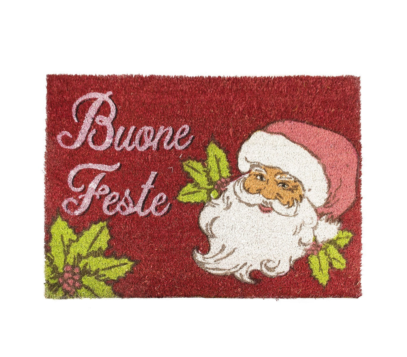 119934 Paillasson noël BUONE FESTE en fibre de coco antidérapant 50 x 70 cm