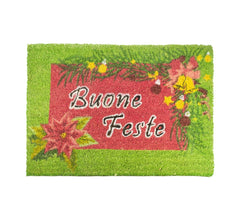 119934 Paillasson noël BUONE FESTE en fibre de coco antidérapant 50 x 70 cm