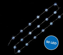 561086 Guirlande lumineuse intérieur de Noël 50 LED forme flocon de neige à pile