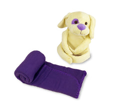184639 Set de peluche et couverture polaire DOLLYSSIMI chien doux 100 x 75 cm