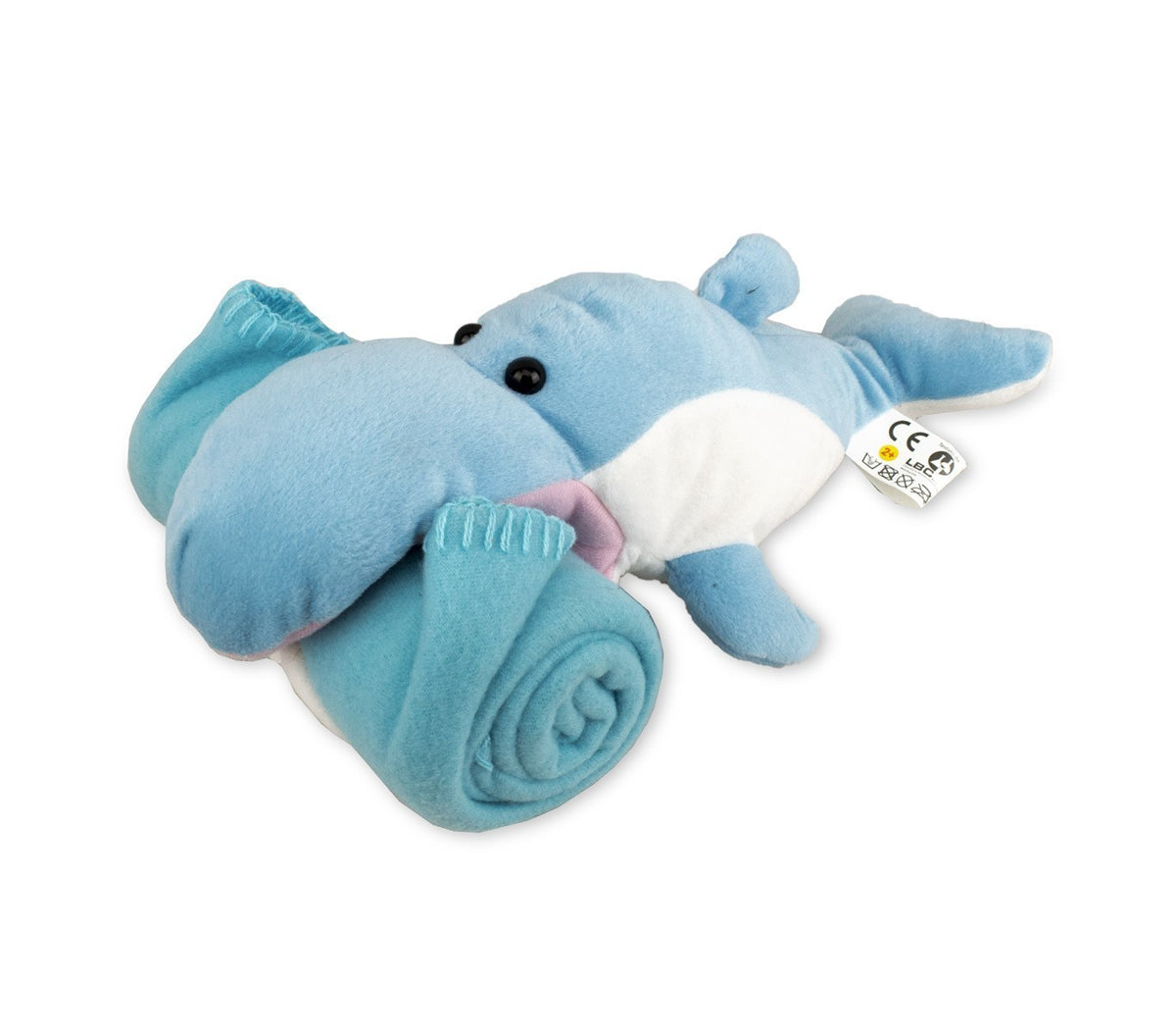 184585 Set de peluche et plaid polaire DOLLYSSIMI animaux aquatiques 100 x 75 cm