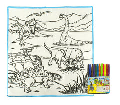 121769 Tapis magique DINOSAURES lavable 50 x 50 cm pour colorier avec feutres