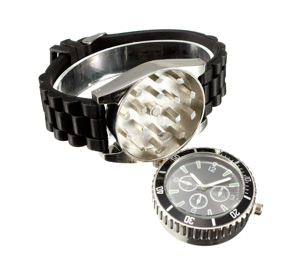 4483 Montre GRINDER avec broyeur à tabac intégré et bracelet en silicone