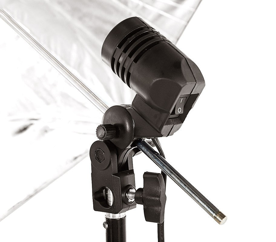 4493 Kit d’éclairage studio 2 parapluies lumineux 85 cm avec ampoules de 135 w