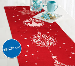 718328 Chemin de table THÈME DE NOËL 28 x 270 cm différents modèles ROUGE