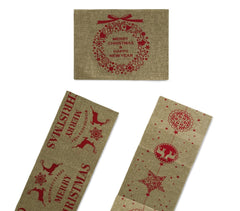718328 Chemin de table THÈME DE NOËL 28x270 cm différents modèles fibre de jute
