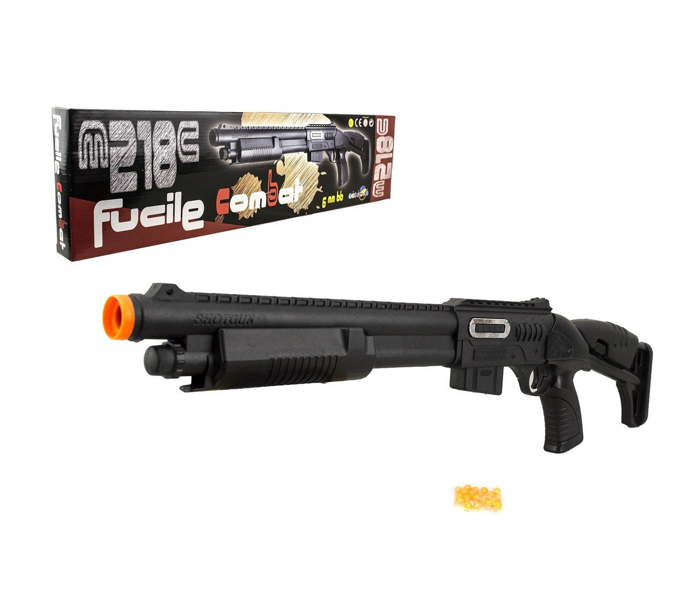 038536 Fusil à bille COMBAT en plastique CIGIOKI M218C avec balles calibre 6 mm